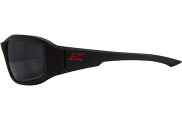 Image of Edge Eyewear Brazeau Torque Safety Glasses - Matte Black Frame with Red E Logo / Smoke Vapor Shield Lens, One Size, XB136VS