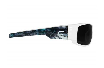 Image of Edge Eyewear Caraz Apocalypse 2 Sunglasses, White &amp; Gray Cyber-Mechanical Frame, Smoke Lenses, HZ146-A2