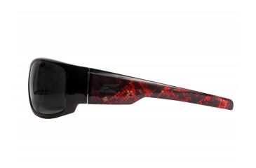 Image of Edge Eyewear Caraz Vigilante 1 Sunglasses, Black &amp; Red Snakeskin Frame, Smoke Lenses, HZ116-V1