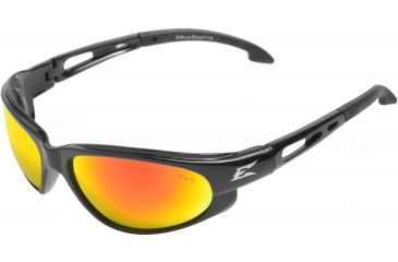 Image of Edge Eyewear Dakura Safety Glasses Black Frame Aqua Precision Red Mirror Lens Swap119