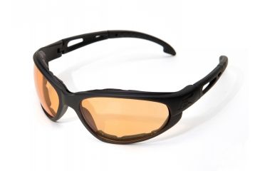 Image of Edge Eyewear Falcon Sunglasses, Soft-Touch Matte Black Frame / Tiger's Eye Vapor S, GSF610