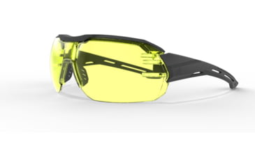 Image of Edge Eyewear Kabru Safety Glasses, Black Frame w/ Black TPR/ Vapor Shield Yellow Lenses, Standard, NSN XKB112VS, XKB112VS
