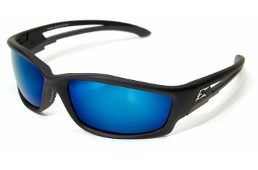 Image of Edge Eyewear Kazbek Polarized-Black / Aqua Precision Blue Mirror Lens with Gasket GTSKAP218