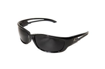Image of Edge Eyewear Kazbek XL Sunglasses, Black Frame, Smoke Vapor Shield Lenses, SK-XL116VS