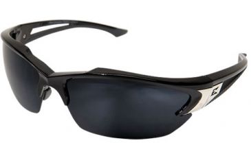 Image of Edge Eyewear Khor Safety Glasses - Black Frame, Polarized G-15 Silver Mirror Lens TSDK21-G15-7