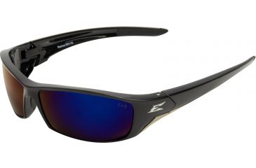 Image of Edge Eyewear Reclus Safety Glasses Black Frame Blue Mirror Lens Sr118