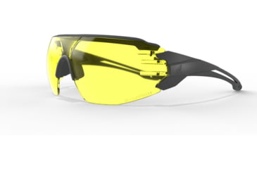 Image of Edge Eyewear Taven Safety Glasses, Black Frame w/ Black TPR / Yellow Vapor Shield Lens, Standard, NSN XTV112VS, XTV112VS