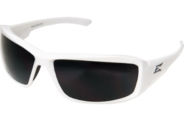 Image of Edge Safety Eyewear Brazeau Glasses - White Frame, Smoke Lens Polarized, One Size, TXB246