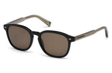 Image of Ermenegildo Zegna EZ0005 Sunglasses - Shiny Black Frame Color, Roviex Lens Color