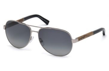 Image of Ermenegildo Zegna EZ0010 Sunglasses - Shiny Light Ruthenium Frame Color, Gradient Smoke Lens Color