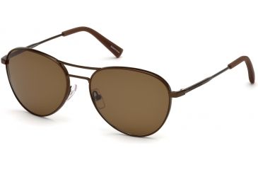 Image of Ermenegildo Zegna EZ0098 Sunglasses - Matte Light Bronze Frame Color, Roviex Mirror Lens Color