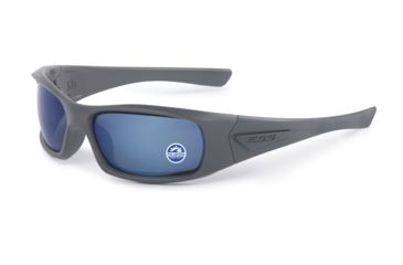 Image of ESS 5B Ballistic Sunglasses, Matte Dark Gray Frame, Mirrored Blue Lens, Polarized, Medium Fit, EE9006-18