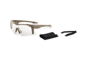 Image of ESS Crossbow AF ONE Shooting Glasses, Clear Lens, Terrain Tan, EE9020-02