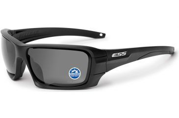 Image of ESS Rollbar Ballistic Sunglasses,Black Frame w/Silver ESS Logo,Polarized  Mirrored Gray Lens EE9018-04