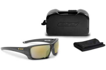 Image of ESS Waterman Rollbar Sunglasses, Carbon Gray Frame, Polarized Mirrored Green Lens, Medium/Large, EE9018-25