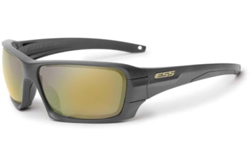 Image of ESS Waterman Rollbar Sunglasses, Carbon Gray Frame, Polarized Mirrored Green Lens, Medium/Large, EE9018-25