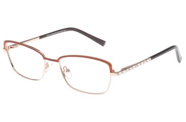Image of Exces Princess 142 Single Vision Prescription Eyeglasses, Brown/Rose Gold Frame, EXP142934SV