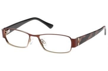Image of Exces Womens 3095 Eyeglasses - Brown-Gold Frame w/ Clear Lenses, Size 48-16-135, 48-16-135 3095-161