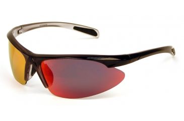 Image of Extreme Optiks Blade XI Sunglasses, Light Grey Crystal Frame, Smoke with Red Mirror Flash Lens, 10206339.FGX