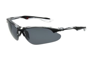 Image of Extreme Optiks EO POL 1802 Sunglasses, Dark Gray Crystal Frame, Smoke with Silver Flash Mirror Lenses, 10242517.FGX