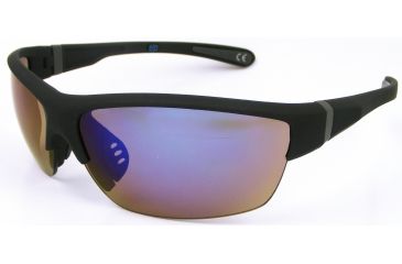 Image of Extreme Optiks EOG 1 Sunglasses, Matte Metallic Graphite Frame, Smoke HD with Blue Mirror Flash Lens, 10218627.FGX