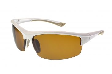 Image of Extreme Optiks Octane Sunglasses, Shiny White Frame, Brown with Silver Mirror Flash Lens, 10211049.FGX