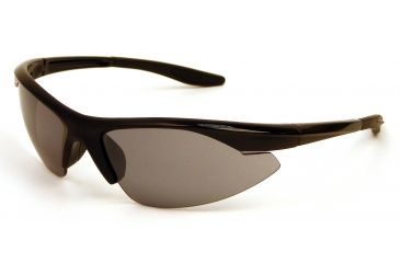 Image of Extreme Optiks SuperBlade Sunglasses, Shiny Black Crystal Frame, Brown with Silver Mirror Flash Lens, 10211052.FGX