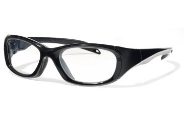 Image of F8 MORPHEUS 2 Protective Eyewear Shiny Black Frame,Clear Silver Flash Lens, Unisex MORPH2SHBK5317130CSF