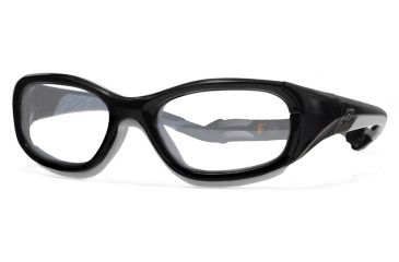 Image of F8 SLAMProtective Eyewear Shiny Black Frame,Clear Silver Flash Lens, Unisex SLAMSHBG4917135CSF