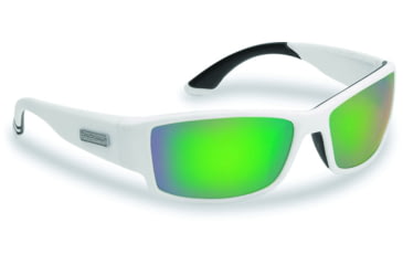 Image of Flying Fisherman 7717WAG Razor Matte White Green Mirror Sunglasses, 7717WAG