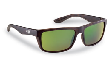 Image of Flying Fisherman 7879TAG Streamer Polarized Sunglasses, Matte Tortoise Frame, Amber-Green Mirror Lens, 7879TAG
