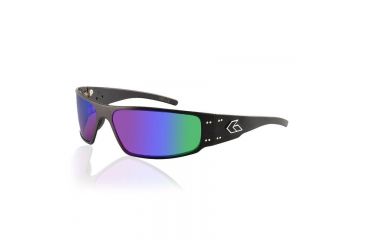 Image of Gatorz Magnum 2.0 Asian Fit Sunglasses,Black Frame,Polarized Brown-Green Mirror Lens, MAG2BLK03P-G