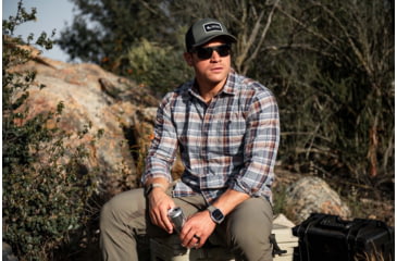 Image of Gatorz Rig Sunglasses, Black Frame with Black Logo, Smoke Lenses, GZ-14-001