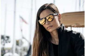 Image of Gatorz Wraith Sunglasses, Black, Engraved Logo, Digitally Optimized Polarized, Rose, Gold Mirror w. Anti- Reflective Coating, 841235127809