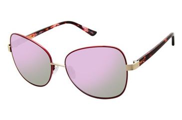 Image of Glamour Editor's Pick GL2006 Sunglasses - Frame Mt Burgundy/Red, Lens Color Soft Pink Flash, Size 56/15mm GL200603