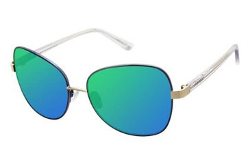 Image of Glamour Editor's Pick GL2006 Sunglasses - Frame Mt Navy/Crystal, Lens Color Blue - Green Flash, Size 56/15mm GL200602