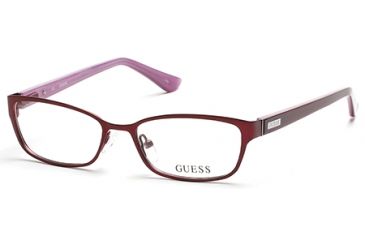 Image of Guess GU2515 Eyeglass Frames - Matte Bordeaux Frame Color, Clear Lens Color