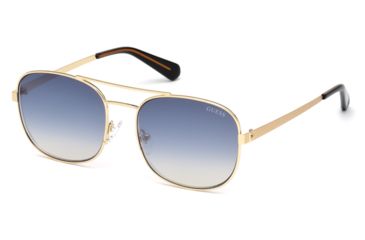 Image of Guess GU5201 Sunglasses - Gold Frame, Blu Mirror Lenses, 56 mm Lens Diameter GU52015632X