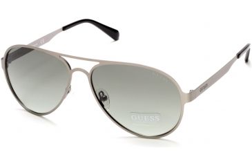 Image of Guess GU6897 Sunglasses - Matte Gun Metal Frame Color, Green Lens Color