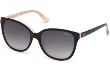 Image of Guess GU7546 Sunglasses - Shiny Black Frame Color, Gradient Smoke Lens Color