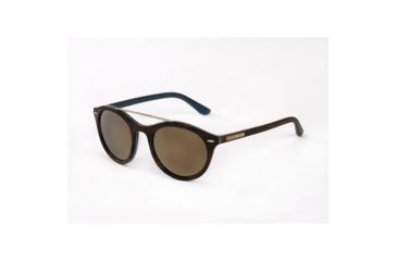 Image of Hang Ten Gold GoldSchool Sunglasses, Demi White Blue/Gradient Brown Lens 4002407
