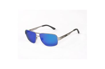 Image of Hang Ten Gold The Hamilton Sunglasses, Shiny Silver/Blue Mirror 4002436