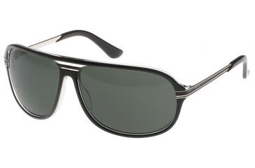 Image of Jaguar 39720 Black-Crystal Frame Green Polarized lenses Mens Sunglasses 39720-8738
