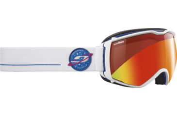 Image of Julbo Aerospace Goggles White/ Blue with Multilayer Fire Snow Tiger Lenses, Large J74073116