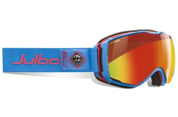 Image of JULBO Aerospace Ski Goggles,Blue/Red,Snow Tiger Lenses w/Multilayer Fire Flash, Large 74073125