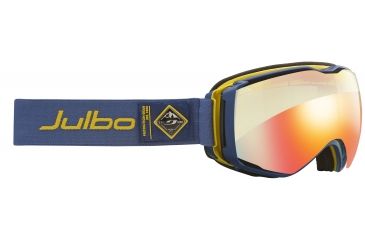 Image of JULBO Aerospace Ski Goggles,Blue/Yellow,Zebra Light Lenses w/Multilayer Fire Flash, Large 74031125