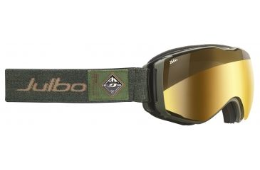 Image of JULBO Aerospace Ski Goggles,Green,Zebra Lenses w/Gold Flash, Large 74031165