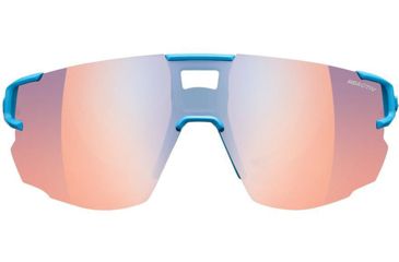 Image of Julbo Aerospeed Sunglasses Cyan Blue/Blue Frame with zebra light RED Lenses, J5023412