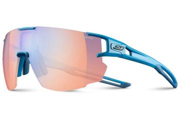 Image of Julbo Aerospeed Sunglasses Cyan Blue/Blue Frame with zebra light RED Lenses, J5023412