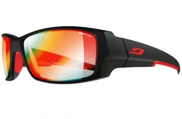 Image of Julbo Armor Sunglasses with Zebra Light Lenses, Matte Black/Red, Large J4923314